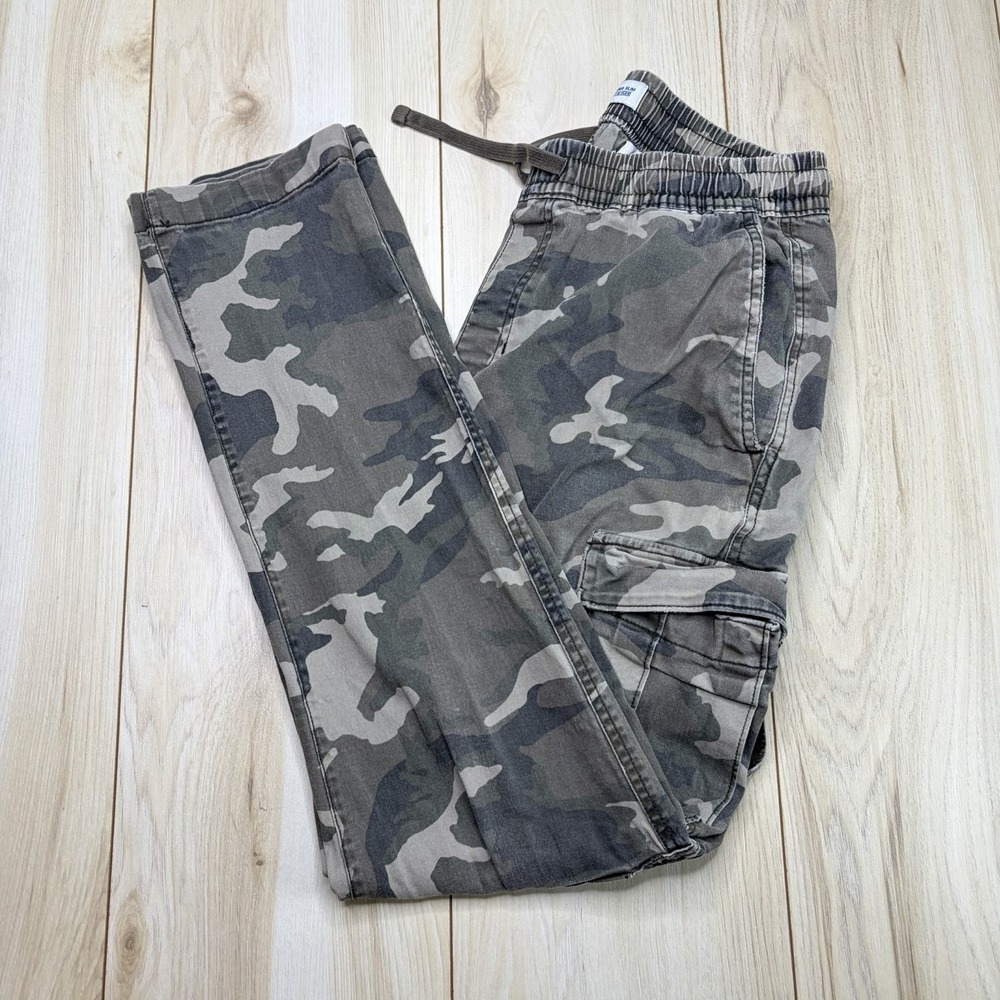Old Navy Men Utility Cargo Pants Camouflage Green Medium 30x30 Relaxed Slim Fit